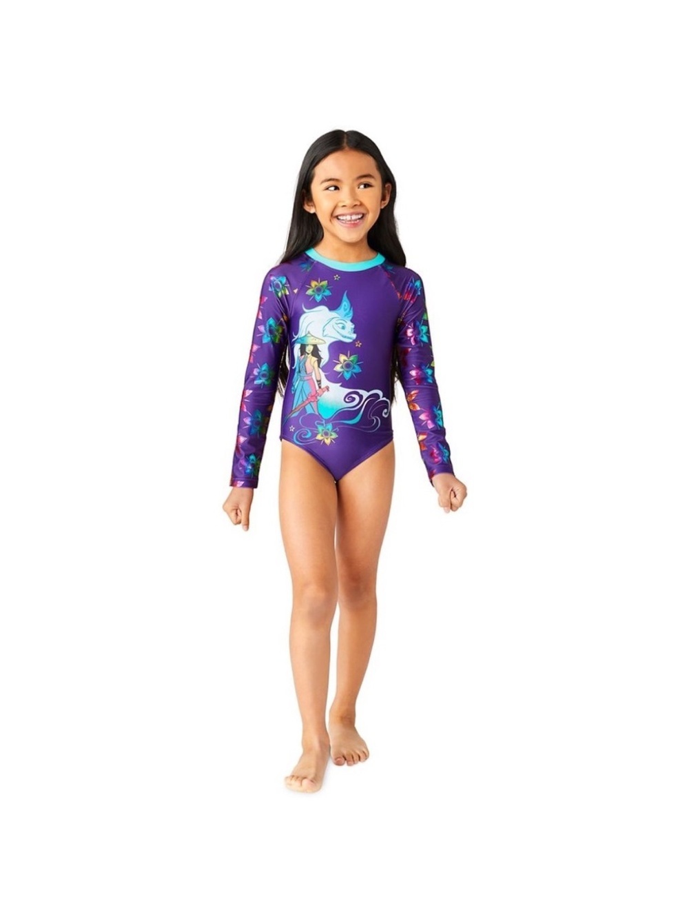Disney Rare Raya and the Last Dragon Rashguard Swimsuit